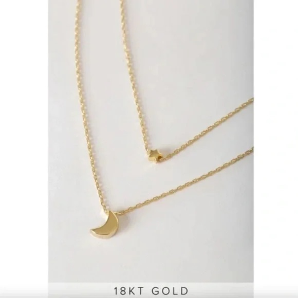 NWT SHASHI Luna Lariat 18KT Gold Layered Necklace - Picture 5 of 7